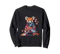 Origami Panda Rojo Kimono Kawaii Pequeños Pandas Gato Oso Sudadera