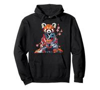 Origami Panda Rojo Kimono Kawaii Pequeños Pandas Gato Oso Sudadera con Capucha