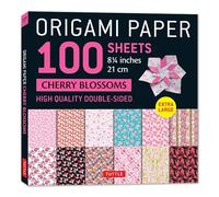 Origami Paper 100 sheets Cherry Blossoms 8 1/4" (21 cm): Extra Large Double-Sided Origami Sheets Printed with 12 Different Color Combinations (Instructions for 5 Projects Included)