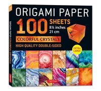Origami Paper 100 sheets Colorful Crystals 8 1/4": Extra Large Double-Sided Origami Sheets Printed with 12 Different Patterns (Instructions for 5 Projects Included)