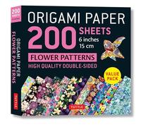 Origami Paper 200 sheets Flower Patterns 6" (15 cm): Double Sided Origami Sheets Printed with 12 Different Designs (Instructions for 6 Projects Included)