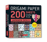 Origami Paper 200 sheets Japanese Dolls 6" (15 cm): Tuttle Origami Paper: Double Sided Origami Sheets Printed with 12 Different Designs (Instructions for 6 Projects Included) (Tuttle Specials)