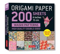Origami Paper 200 sheets Washi Patterns 6" (15 cm): Tuttle Origami Paper: Double Sided Origami Sheets Printed with 12 Different Designs (Instructions for 6 Projects Included)