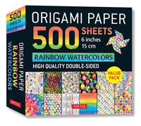 Origami Paper 500 sheets Rainbow Watercolors 6" (15 cm): Tuttle Origami Paper: Double-Sided Origami Sheets Printed with 12 Different Designs (Instructions for 5 Projects Included)