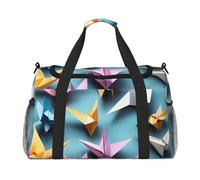 Origami Paper Cranes - Bolsa de equipaje de viaje, plegable, impermeable, ligera, con correa para el hombro