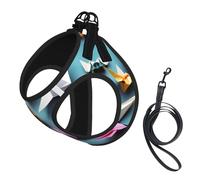 Origami Paper Cranes - Juego de arnés y correa para perro, chaleco reflectante ajustable para cachorros para perros pequeños, medianos y grandes y gatos