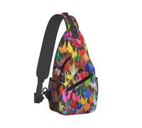 Origami Paper Cranes Print Cross Bag Crossbody Shoulder Hiking Commuting Workout Out Diagonal Sling Mochila