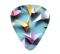 Origami Paper Cranes Print - Púas de celuloide para guitarra acústica, bajo, púas de guitarra con caja organizadora