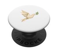 Origami Peace Dove Olive Branch Diseño Minimalista PopSockets PopGrip Adhesivo