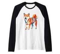 Origami Shiba Inu Perros De Flor De Cerezo Japonés T Japón Camiseta Manga Raglan