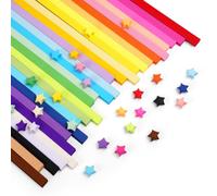 Origami - Tiras de papel con forma de estrella (1030 unidades, 27 colores del arco iris, papel de doble cara, origami de la suerte para manualidades, decoración, regalo