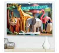Origami Zoo - Bunter Tierkalender für Kinder und Familien (hochwertiger Premium Wandkalender 2026 DIN A2 quer), Kunstdruck in Hochglanz: Farbenfrohe ... Blickfang im Kinderzimmer oder Zuhause