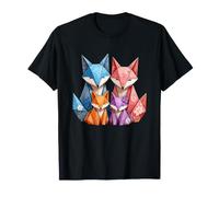 Origami Zorro Familia Floral Animales del Bosque Camiseta