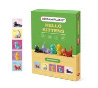ORIGAMIPLANET Hello Kittens - Juego de regalo de papel 3D de origami, 5 piezas, kit de origami precortado con lindo gato, kit de escultura de papel de animales para adolescentes y adultos, decoración