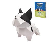 ORIGAMIPLANET Kit de manualidades de origami 3D para cachorros, escultura de papel de origam divertida para niños y adultos, regalo ideal para los amantes de los perros y decoración única del hogar