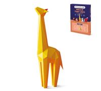 ORIGAMIPLANET Kit de manualidades de papel de origami en 3D de jirafa, arte creativo hecho a mano para decoración del hogar, diseño único precortado de animales, juego de manualidades de origmai