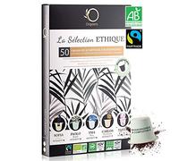 ORIGEENS Capsulas Nespresso Compatibles | Capsulas cafe ECOLÓGICAS Arabica FAIRTRADE Biodegradables | Estuche Premium 50 capsulas de cafe | Torrefacción Artesanal