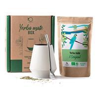 ORIGEENS KIT MATE - Calabaza Mate (Portugal) Cerámica Artesanal, Bombilla Mate y Yerba Mate Ecológico - Cajita regalo original