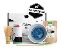 Origeens MATCHA KIT AZUR - Cuenco te matcha artesanal (Portugal), Té Matcha BIO Japonés, Batidor Chasen - Matcha tea kit