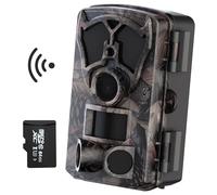 Origem Camara Fototrampeo WiFi 64MP 4K, Cámara Caza con Tarjeta SD de 64 GB,0.1s Disparo, IR Invisible 940nm, Visión Nocturna 25m IP66 Impermeable para Vigilancia Forestal
