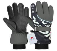 Origem Guantes de Esquí para Niños, Guantes de Invierno Impermeables para Niños, Termicos Guantes de Nieve para 4-14 niños y niñas para Trineo Snowboard Patinaje y Actividades al Aire Libre