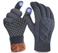Origem Guantes Invierno Hombre termicos Mujer Guante Doble forro polar Lana Material de Punto tactiles, Guantes Estampados Bici Correr Aire Libre para Frio Conducir Deporte Dar Regalos