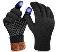 Origem Guantes Invierno Hombre termicos Mujer Guante Doble forro polar Lana Material de Punto tactiles, Guantes Estampados Bici Correr Aire Libre para Frio Conducir Deporte Dar Regalos