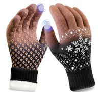 Origem Guantes Invierno Hombre termicos Mujer Guante Doble forro polar Lana Material de Punto tactiles, Guantes Estampados Bici Correr Aire Libre para Frio Conducir Deporte Dar Regalos