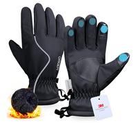 Origem Guantes Moto Invierno por Hombre Mujer, 3M Thinsulate Termicos Esqui Guantes Nieve Impermeables Felpa Pantalla Táctil Frio por Ciclismo, Running,Camping,Bicicleta,Senderismo,Esquiar