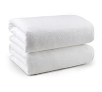 Orighton Toallas de Bao Blancas Suaves al Tacto, Microfibra 27 x 54, Paquete de 2