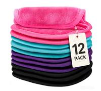 Orighty Paquete de 12 paños desmaquillantes, paños de limpieza facial para eliminar maquillaje, almohadillas reutilizables para eliminar la suciedad al instante con solo agua, 5 x 5 pulgadas