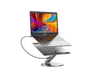 Origin Storage OSLPSTAND-6-1 supporto per laptop Supporto per computer portatile Nero 40,6 cm [16] (Origin Laptop Stand with 6in1 Hub Rotates 360)