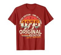 Original 1975 Vintage Cumpleaños 50 Años para Hombres Mujeres Camiseta, Hombre, Arándano, XXL