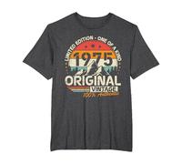 Original 1975 Vintage Cumpleaños 50 Años para Hombres Mujeres Camiseta, Hombre Tallas Grandes, Jaspeado Oscuro, 4X Alto