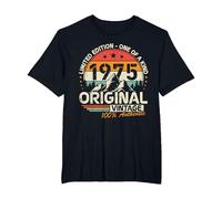 Original 1975 Vintage Cumpleaños 50 Años para Hombres Mujeres Camiseta, Hombre Tallas Grandes, Negro, 2X Alto