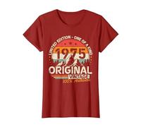 Original 1975 Vintage Cumpleaños 50 Años para Hombres Mujeres Camiseta, Mujer, Arándano, S