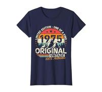 Original 1975 Vintage Cumpleaños 50 Años para Hombres Mujeres Camiseta, Mujer, Azul Marino, 3XL