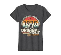 Original 1975 Vintage Cumpleaños 50 Años para Hombres Mujeres Camiseta, Mujer, Jaspeado Oscuro, S