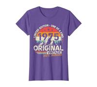 Original 1975 Vintage Cumpleaños 50 Años para Hombres Mujeres Camiseta, Mujer, Morado Jaspeado, M