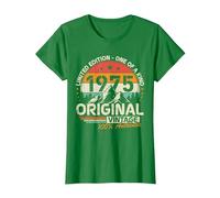 Original 1975 Vintage Cumpleaños 50 Años para Hombres Mujeres Camiseta, Mujer, Verde Kelly, M