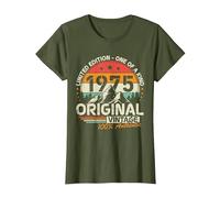 Original 1975 Vintage Cumpleaños 50 Años para Hombres Mujeres Camiseta, Mujer, Verde Oliva, 3XL
