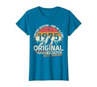 Original 1975 Vintage Cumpleaños 50 Años para Hombres Mujeres Camiseta, Mujer, Zafiro, XXL