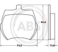 Original A. B. S. Juego Pastillas de Freno de Disco 36011 para Austin-Healey