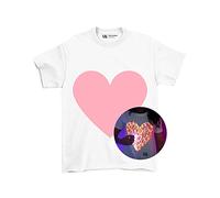 Original Amor Corazón Interactivo Resplandor En La Oscuridad Camiseta Iluminada Ropa, Negro, 9-11 Años