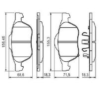 Original BOSCH Juego Pastillas de Freno de Disco 0 986 494 485 para Toyota