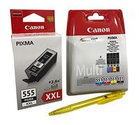 Original Cartuchos de tinta para Canon PIXMA iP7250/ 8750, iX6850, MG 5450/ 5550/ 5650/ 6350/ 6450/ 6650/ 7150/ 7550, MX725/ 925 in olígrafo - negro XXL 4er)