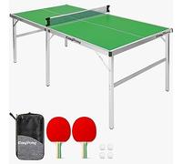 Original Cup EasyPong | Mesa de Ping Pong Verde | 182x91cm Fácil de Transportar | Estable | Ideal para Exterior e Interior | 2 Raquetas + 4 Pelotas | Tenis de Mesa | 100% diversión