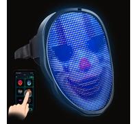 Original Cup Facemask® Led | Máscara Led conectada | Pantalla programable por Bluetooth con Smartphone | Cosplay | Insolite | Accesorio | Disfraz | Halloween | Recarga USB | 100% Horror