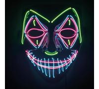 Original Cup | Máscara de Luces LED | Demonio | Plástico rígido | 3 Modos | Máscara de neón | Víspera de Todos los Santos