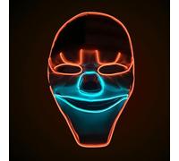 Original Cup | Máscara de Luces LED | Scary | Plástico rígido | 3 Modos | Máscara de neón | Víspera de Todos los Santos